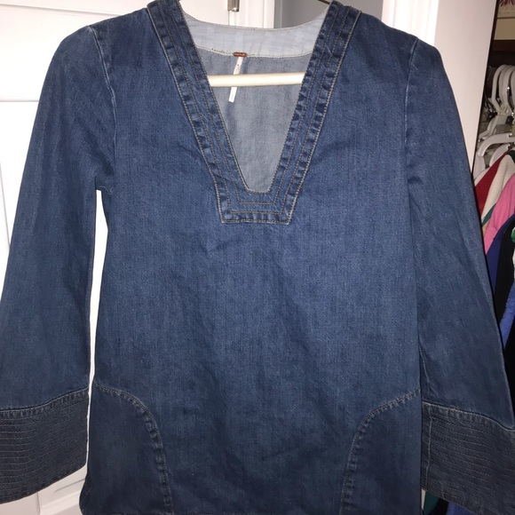 FREE PEOPLE denim dress/tunic - Picture 1 of 5